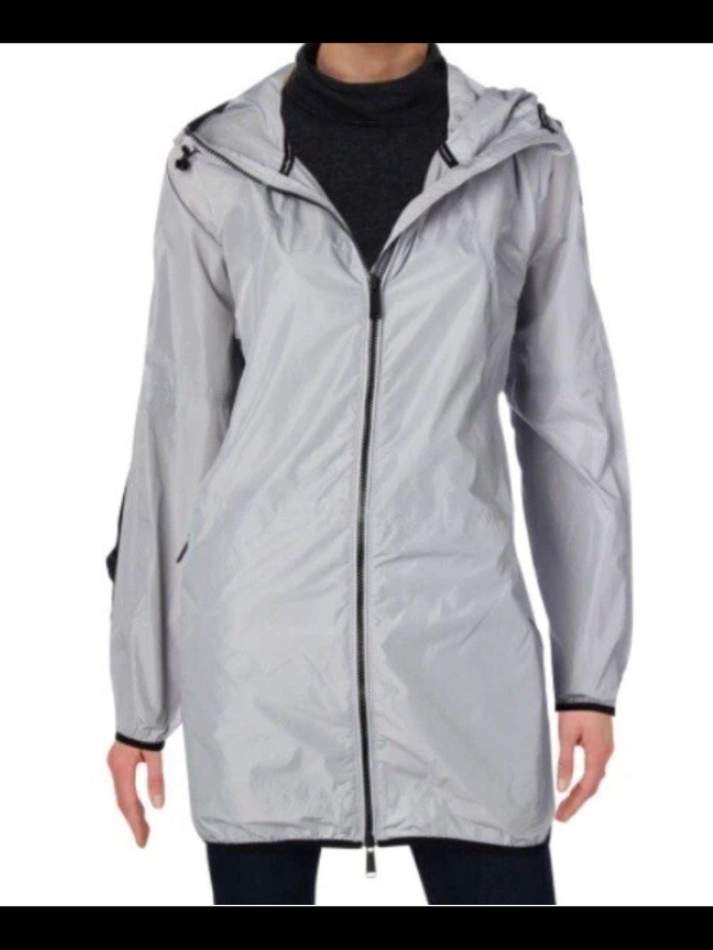 Calvin Klein Light Gray Hooded Trench Coat